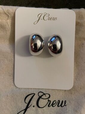 J. Crew Silver Oval Dome Earrings